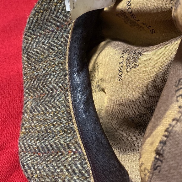 STETSON Harris Tweed 100% Virgin Wool Handcrafted in Germany -Brown Herringbone - Picture 7 of 7